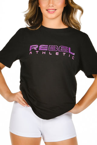 Rebel Feature Tee in Purple- SPECIAL ORDER