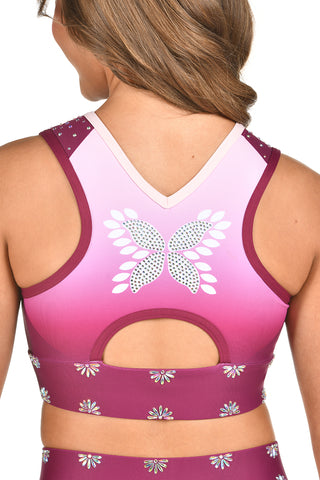 Wren Sports Bra in Maroon