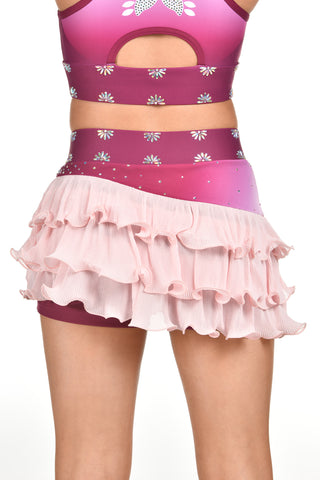 Wren Ruffle Skirt in Maroon