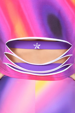 Rebel Cropped Tee in Ombre Plum