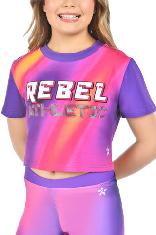 Rebel Cropped Tee in Ombre Plum