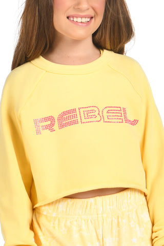 Rebel Level® Cropped Pullover in Butter Yellow
