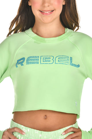 Rebel Level® Cropped Pullover in Pistachio