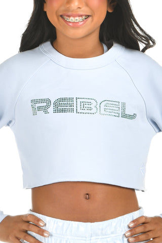 Rebel Level® Cropped Pullover in Winter Sky