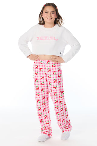 Rebel Level™ Cropped Pullover in Neon Pink Crystal