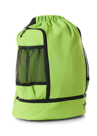 Rebel Drawstring Tote Bag in Lime Green