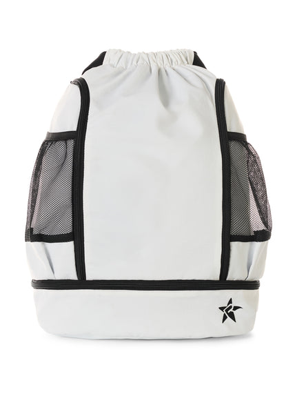 Rebel Drawstring Tote Bag in White