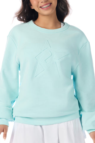 Pullover in Cloud Embossed Rebel Mark