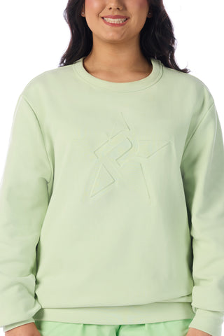 Pullover in Pistachio Embossed Rebel Mark