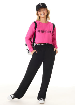 Rebel Level™ Cropped Pullover in Electric Pink