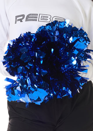 Rebel Metallic Poms in Royal Blue