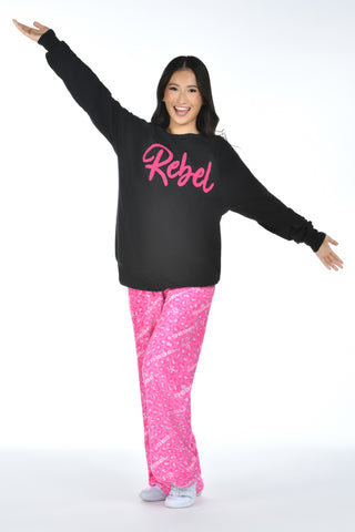 Rebel Pullover in Pink Chenille