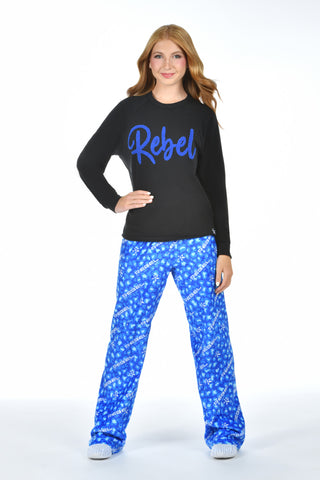 Wild Side Lounge Pants in Royal Blue Leopard