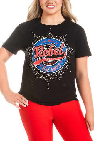 Retro Rebel Logo Tee in Black