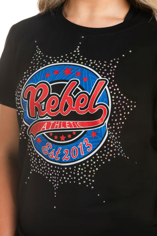Retro Rebel Logo Tee in Black