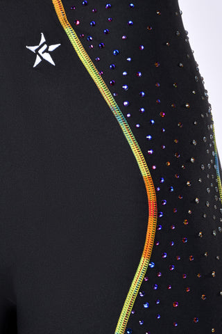 Rockin Rainbow Compression Shorts in Black