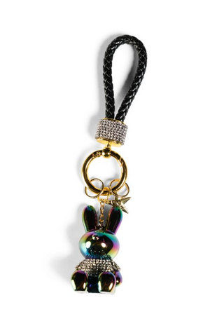 Funny Bunny Keychain in Dark Blue