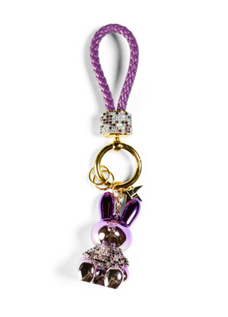 Funny Bunny Keychain in Purple