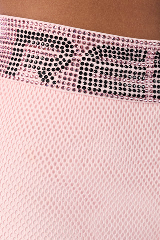 Sheer Energy Mesh Overlay Shorts in Pink
