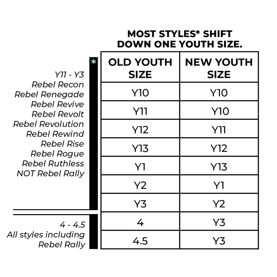 Size Chart Rebel Athletic