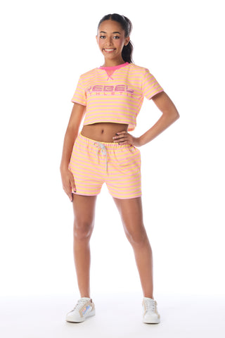 Sunset Crew Cropped Tee in Sorbet