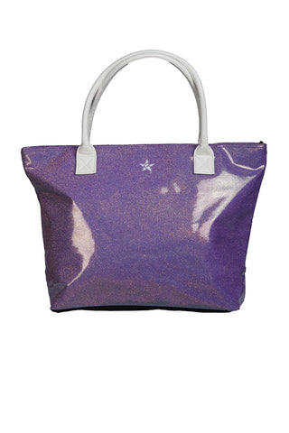 Glossy Neon Purple Rebel Tote Bag