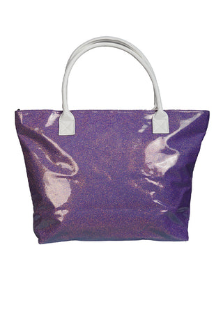 Glossy Neon Purple Rebel Tote Bag