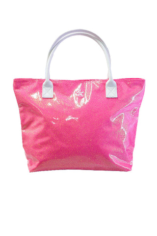 Glossy Neon Pink Rebel Tote Bag