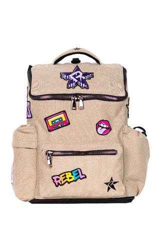 Camel Rebel Hero Backpack with Patches