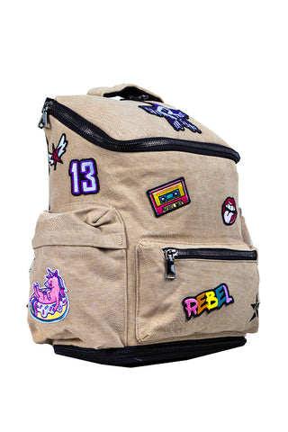 Camel Rebel Hero Plus Backpack with Patches