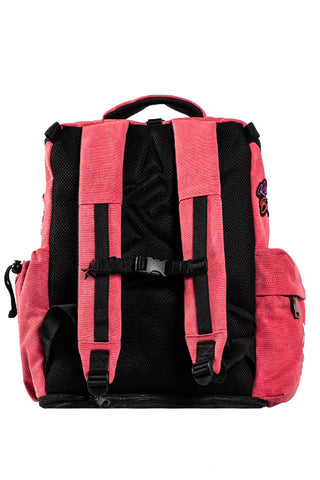 Stonewashed Red Rebel Hero Plus Backpack with Patches