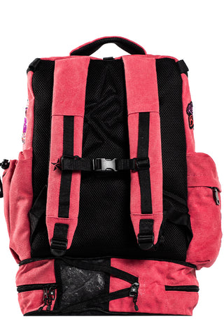 Stonewashed Red Rebel Hero Plus Backpack with Patches
