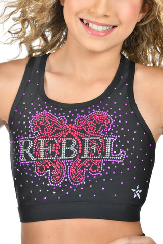 Thistle Long Line Sports Bra in Black