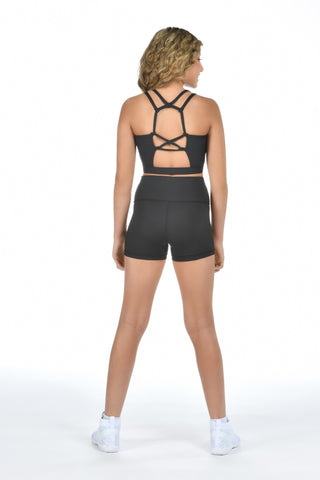 Thistle Long Line Sports Bra in Black