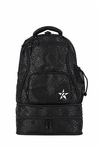 Black Viper Snakeskin Baby Rebel Dream Bag with Black Zipper