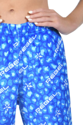 Wild Side Lounge Pants in Royal Blue Leopard