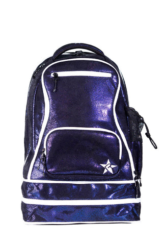 Faux Suede in Midnight Magic Rebel Baby Dream Bag with White Zipper