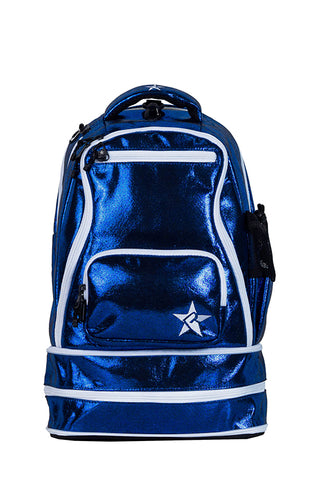 Faux Suede in Royal Blue Rebel Baby Dream Bag with White Zipper