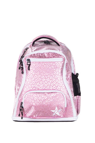 Leopard in Pink Rebel Baby Dream Bag with White Zipper