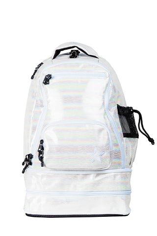 Luster in Cream Rebel Baby Dream Bag with White Zipper