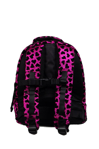 Velvet Sparkle in Fuchsia and Black Rebel Baby Dream Bag with Black Zipper