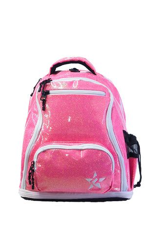 Glossy in Neon Pink Rebel Baby Dream Bag with White Zipper