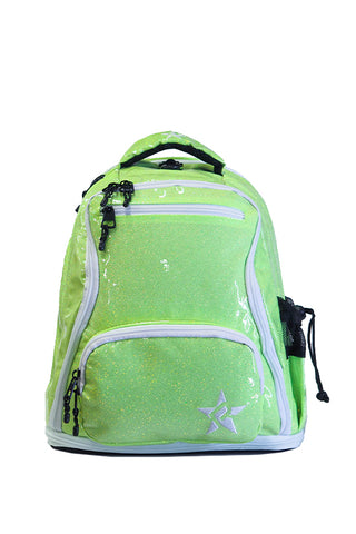 Glossy in Neon Green Rebel Baby Dream Bag with White Zipper