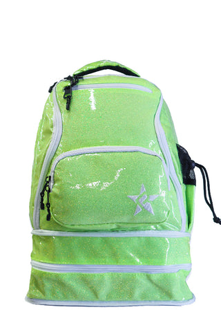 Glossy in Neon Green Rebel Baby Dream Bag with White Zipper