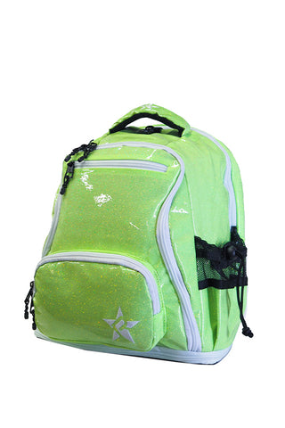 Glossy in Neon Green Rebel Baby Dream Bag with White Zipper