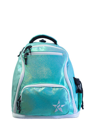 Glossy in Pastel Aqua Rebel Baby Dream Bag with White Zipper