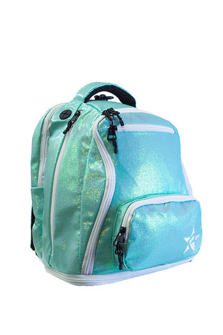 Glossy in Pastel Aqua Rebel Baby Dream Bag with White Zipper