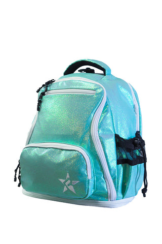 Glossy in Pastel Aqua Rebel Baby Dream Bag with White Zipper