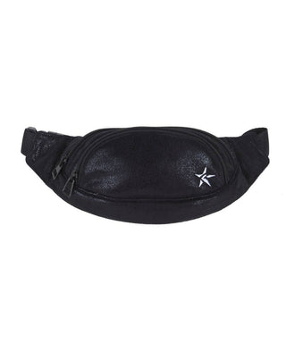 Youth Rebel Fanny Pack in Black Faux Suede - Black Suede Fanny Pack