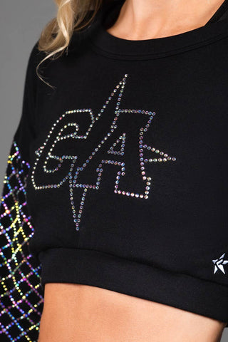Cali Allstars Crystal Couture Top in Black - FINAL SALE
